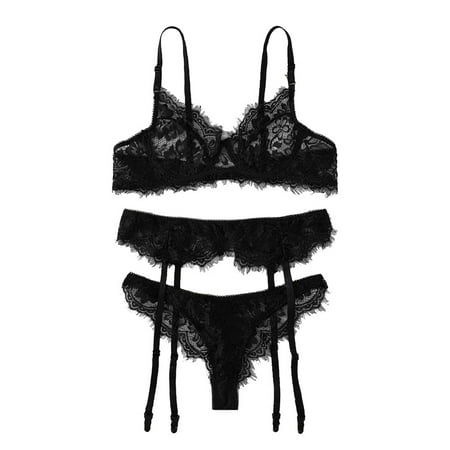 

Pedort Women S Lingerie Lingerie Set for Women Two Piece Bra and Panties Teddy Underwear Naughty(Black S)
