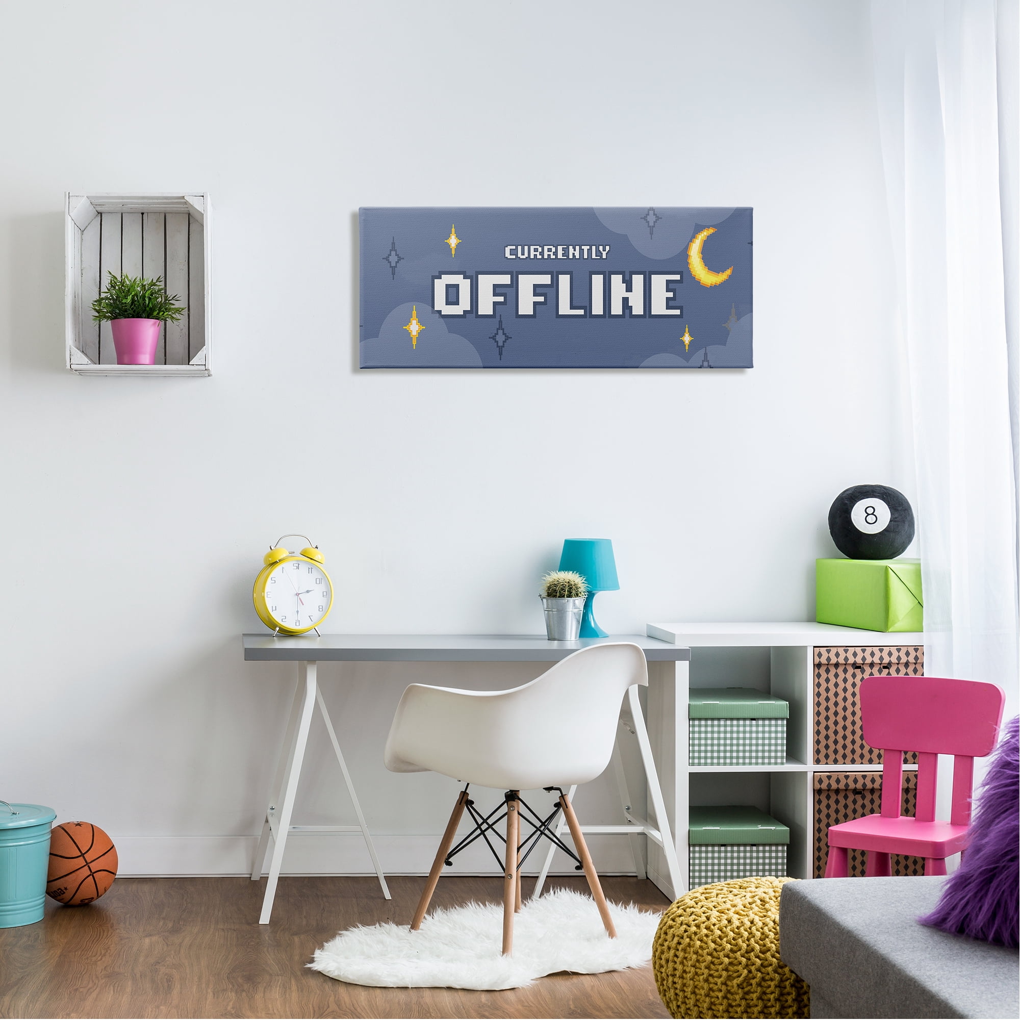 Stupell Industries Currently Offline Gamer Nature Painting Gallery Wrapped Canvas Print Wall Art, 40 x 17