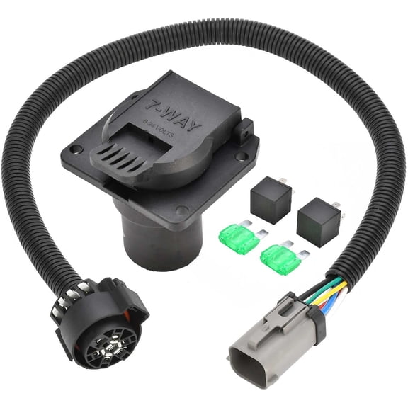 YRANZO  55243 7-Pin Vehicle-Side Custom RV Blade Trailer Wiring Harness with Connector for Truck Bed Fit for Ford F250 F350 F450 F550 Super Duty