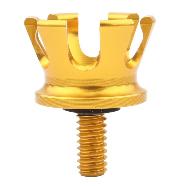 Tapa de perilla de tornillo de asiento con diseño de corona de 1/4" para motocicleta, reemplaza y es compatible con: dorado