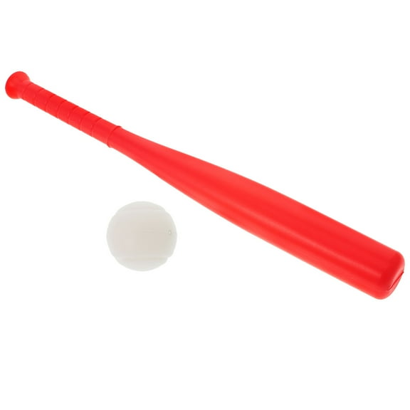 WASHWEPE 1 Set Plastic Baseball Bat and Ball Toy for Beginners Red Outdoor Practice Training Performance Casual Play