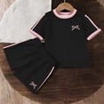 thumbnail image 6 of Edvintorg 2 Piece Outfits for Girls Loose Fit Short Sleeve Crewneck Casual Athletic Shirt and Boyshort Kids Clothes Girls Size 3-14, 6 of 6