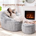 thumbnail image 3 of Bean Bag Chair Bean Bag Chairs for Adults Comfy Beanbag Chair with Spacious Design Giant Bean Bag Couch with Armrest Large Bean Bag Chair with Filler for Living Room Bedroom (Khaki), 3 of 8