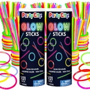 Party City 6 inch Multi Color Bendable Glow Sticks, Party Supplies Outdoor Events, Light Sticks for Kids and Adults, 202 Pieces