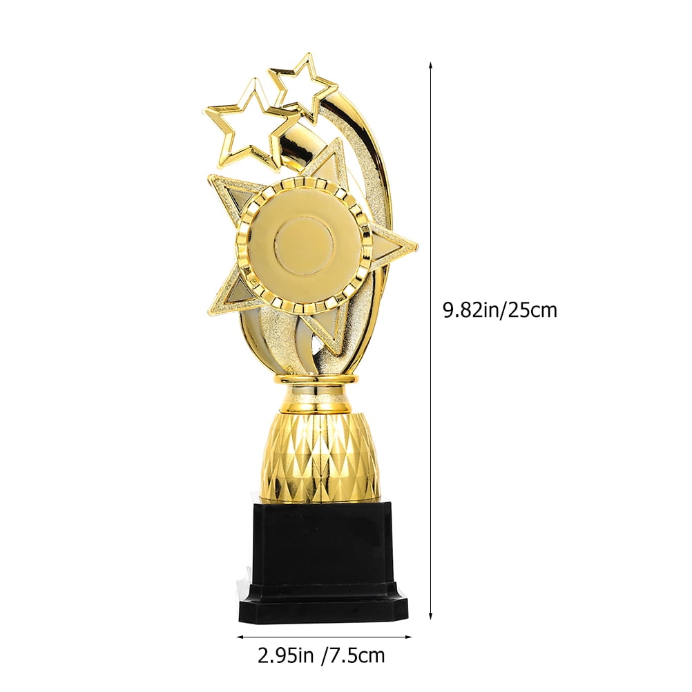 ETHZZLE Set of 2 Golden Plastic Trophy Awards for School Recognition and Kids Achievement Celebration
