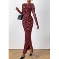 thumbnail image 3 of Vestido Maxi PRETTYGARDEN para Mujer Ajustado con Estampado Floral Rojo y Blanco, 3 of 6