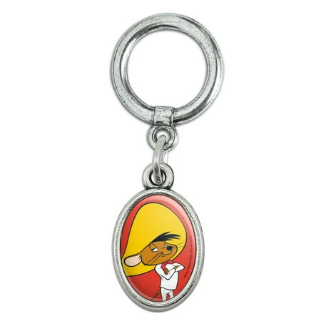 Looney Tunes Speedy Gonzales Shoe Sneaker Shoelace Oval Charm Jewelry