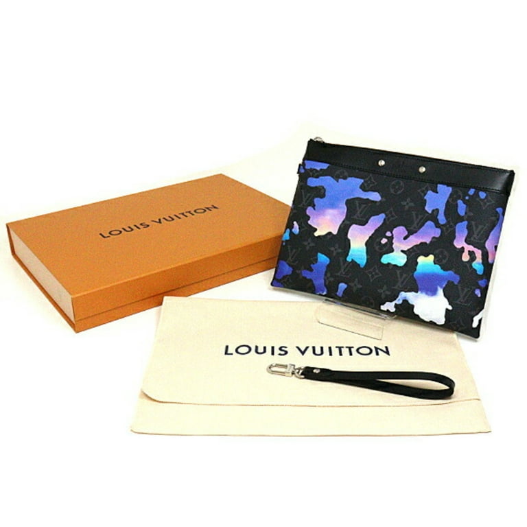 Authenticated used Louis Vuitton Pochette to Go M81848 Clutch Bag Second Monogram Eclipse Canvas, Adult Unisex, Size: (HxWxD): 21.5cm x 29.5cm x 1.5cm