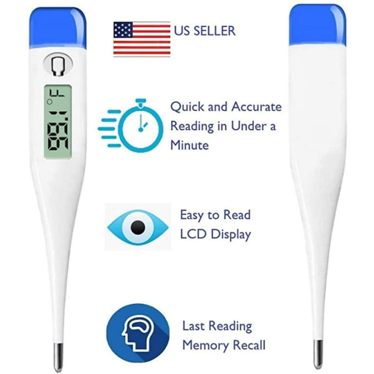 iHealth Digital Oral Thermometer PT1,Fever Thermometer with Dual-Sensors  for High Accuracy, Rectum Armpit Reading Thermometer for Adults and Babies