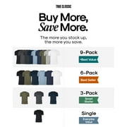 True Classic Mens T-Shirts – Short Sleeve Crew Neck T Shirts for Man, Cotton Blend Plain Novelty Mens T-Shirts, Pack of 3, Variety, L