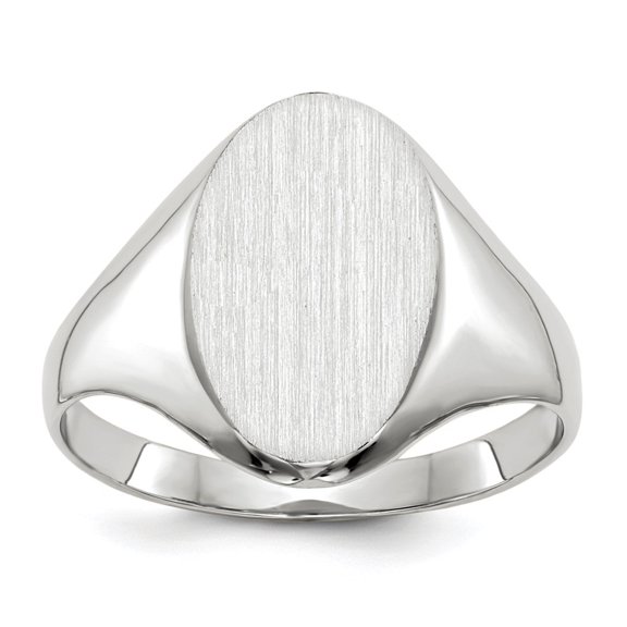 Auriga Fine Jewelry 14K White Gold 14.0x9.0 mm Closed Back Signet Ring for Women Size 6