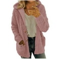thumbnail image 2 of Ultrave Women's Winter Coats Fleece Solid Color Long Sleeve Casual Hooded Jackets, 2 of 7