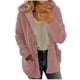 thumbnail image 2 of Chaqueta Wancir para mujer, de franela con forro de sherpa, abrigo cálido de gran tamaño con capucha y botones de polar, 2 of 6