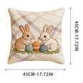 thumbnail image 3 of Easter Pillowcase Set 18 in x 18 in Sofa Cushion Cover with Concealed Zipper and Holiday Rabbit Egg Print, 3 of 6