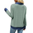 thumbnail image 7 of Wevis Women's Patch Denim Collar Knit Sweater Button Down Long Sleeve Autumn Blouse Casual Layered Look Fall Pullover Tops, 7 of 7