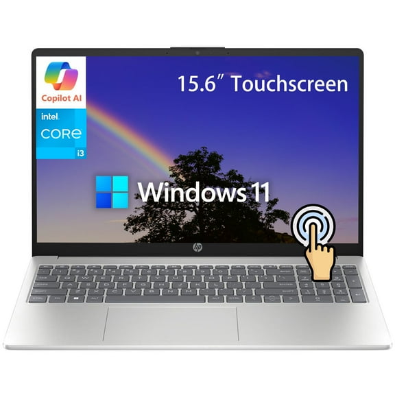 HP 15.6" HD Touchscreen Laptop Computer, Intel 13th Gen Core i3-1315U, 32GB RAM, 2TB SSD, Copilot AI, Windows 11, Wi-Fi 6, BT 5.3, Silver