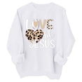 thumbnail image 1 of MEZZALL Mignons Chandails à Manches Longues pour Filles Enfants Cœur Mignon Graphique Amour Col Rond Vacances Hauts Chandail Polyvalent Quotidien pour Tout-Petits, Blanc, 5-6 Ans, 1 of 2