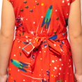 thumbnail image 6 of Baby Girl Casual Dress Collared Button Down Kids Summer Party Sleeveless Dresses in Galaxy Red, Size 7-8, 6 of 6