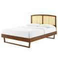 thumbnail image 1 of Platform Bed Frame, Queen Size, Wood, Brown Walnut, Modern Contemporary Urban Design, Bedroom Master Guest Suite, 1 of 9
