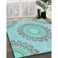 thumbnail image 2 of Ahgly Company Indoor Rectangle Patterned Tron Blue Area Rugs, 3' x 5', 2 of 6