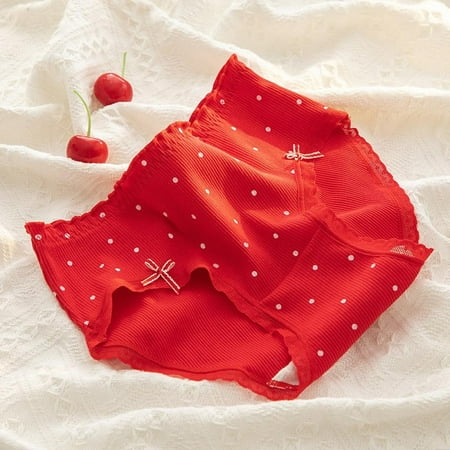 

Women s Lucky And Rich in The Year of Destiny Sweet Red Underwear Antibacterial Crotch Middle Waist Breathable Girl s Student Briefs M-XL