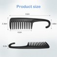 thumbnail image 3 of Wide Tooth Comb Shower Comb With Hook, Good for Curly Hair Wet Dry, Premium Tangle Free Combs Black., 3 of 6