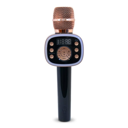 Singing Machine Bluetooth Carpool Karaoke Microphone 2.0, Stand Alone Mic, CPK565RD, Rose Gold
