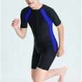 thumbnail image 3 of Jinhomg Boys Girls Athletic Swimsuits Quick Dry One-Piece Zip Front Bathing Suits Modest Rash Guard Short Swimwear Sales Today 12 Years Blue, 3 of 5