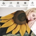 thumbnail image 3 of Creowell Sunflowers Leaves Stems Print Flannel Throw Blanket Lightweight Hand/Machine Wash All Seasons Plush Blanket 40x50in, 3 of 6