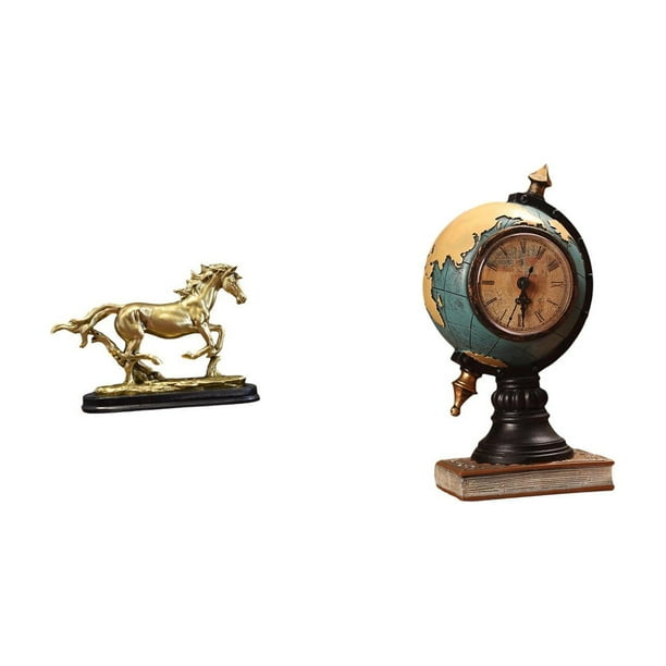 Figura Decorativa Coleccionable, Estatua Para Escritorio, Estantería, Sala De Estar, Hogar, Globo Terráqueo, Reloj De Mesa Moderno, Arte Artesanal Para Estante, Oficina, Chimenea, Dormitorio,