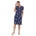 thumbnail image 4 of Aria Women's Brushed Sweater Knit Short Sleeve Split Neck Waltz Nightgown, Sizes up to 5X, 4 of 5