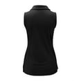 thumbnail image 4 of Womens Golf Shirt, Yigetop Women's Summer Solid Color Shirt Stand Up Collar Sleeveless Casual Sports Top Tennis Golf Shirts for Woman Black S, 4 of 6