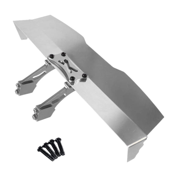 Alerón trasero para coche RC, alerón trasero de metal, portátil, estable, versátil y práctico. Plata