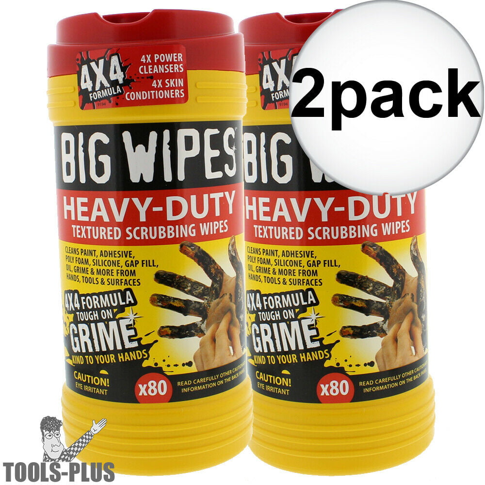 6 pack BIG WIPES 6002 0046 80 COUNT HEAVY DUTY DUAL SIDE CLEANING HAND WIPES 