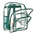 thumbnail image 2 of K-Cliffs Heavy Duty Clear Backpack High Quality See Through Student School Bookbag Deluxe Transparent Security Work Bag Travel Daypack Green, 2 of 4