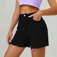 thumbnail image 2 of Afdoent Jean Shorts Womens High Waist Jean Shorts Wide Straight Leg Microelastic Long Denim Mom Shorts Comfy Trendy Beach Shorts, 2 of 9