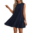 thumbnail image 2 of Vestido Tipo Chaleco Sin Mangas con Cuello Redondo en Color Liso, Azul Marino, Talla XXL, 2 of 6