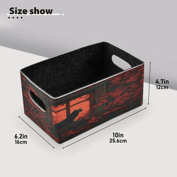 BZSMCE Shelf Baskets Lonely Black Cat Pattern Storage Cube Bins 10.1*6.3*4.7in Set of 2