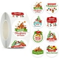 thumbnail image 6 of 500 Pcs Merry Christmas Stickers Round Christmas Tags Stickers, 8 Samples Holiday Sealing Stickers Decorative for Treat Bags, Gift Bags, Envelope, Party Favors, 6 of 12