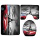 thumbnail image 1 of Alfombra de baño ABPHQTO 3 piezas Rojo y negro Ciudad romántica París Torre Eiffel Coche italiano Gris carbón y blanco Cont-CHAPPLE-38004, 1 of 2