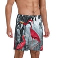 thumbnail image 2 of Kdxio Flamingo On The Jungle Print Mens Sleep Shorts Bottoms Soft Comfy Pajama Wear Pants with Drawstring Pockets, 2 of 5