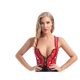 thumbnail image 1 of Mujeres Sexy cuero Deep U chaleco para sexo erótico Wetlook Crop Tops encaje frontal caliente porno pecho exponiendo brillante camisola de látex, 1 of 2