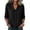 Black, variant on Womens Cotton Summer Tops Peter Pan Collar Shirt Half Sleeve Puff Cuff Button down T Shirts Casual Work Blouses