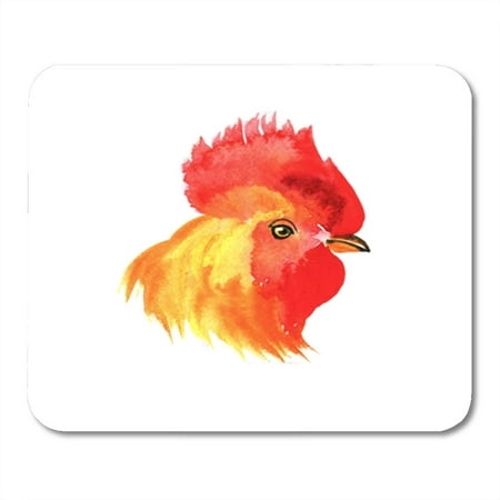 KDAGR Colorful istic of Roosters White Red Aquarelle Barton Bird Breeding Mousepad Mouse Pad Mouse Mat 9x10