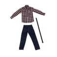 thumbnail image 1 of Ropa A Escala 1/6 Para Figura De 12" Camisa Vaquera De Manga Larga A Cuadros Rojos Sunnimix La figura de acción Ropa, 1 of 7