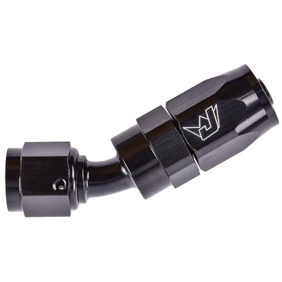 JEGS AN 30-Degree Max Flow Swivel Hose End [-6 AN Female to -6 AN Hose, Black]