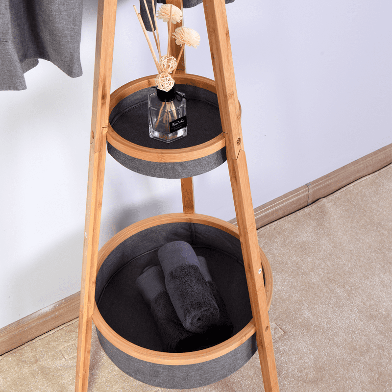 Private Jungle Living Room Bamboo Coat Rack with Storage Rack,15.1 x 66.9 inch Private Jungle Living Room Bamboo Coat Rack with Storage Rack,15.1 x 66.9 inch