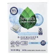 Seventh Generation Dishwasher Detergent Packs for sparkling dishes Free & Clear Dishwasher tabs 20 count