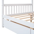thumbnail image 7 of Full Size House Bed with Drawers, Solid Wood Bed Frame with Roof Headboard and Footboard, Playhouse Bed for Kids Boys Girls, White, 7 of 7