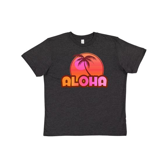 Inktastic Pink Aloha Palm Youth T-Shirt